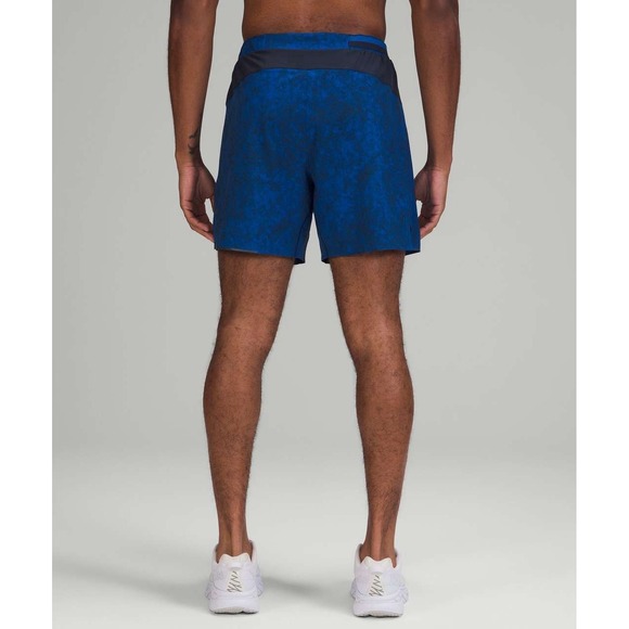 Lululemon Surge Lined Short 6" Gravel Dust Symphony Blue True Navy Sz M Gym - Picture 4 of 16